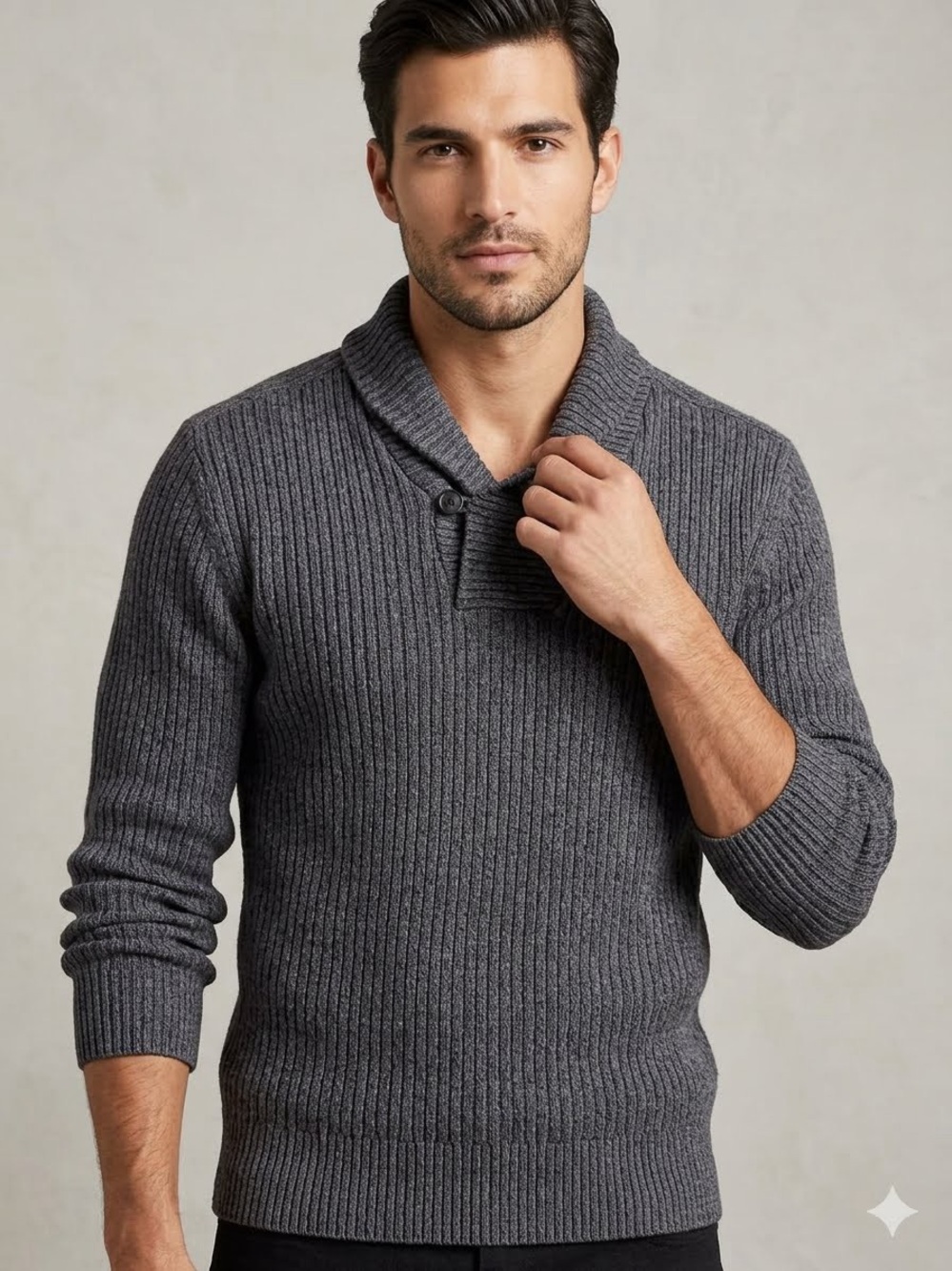 Calvin Klein Shawl Collar Pullover Sweater Minimalist Preppy Business Casual XL